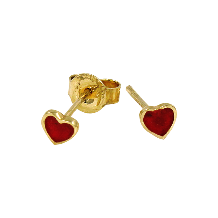 Παιδικά σκουλαρίκια καρδιές χρυσά 14Κ - PSK1011