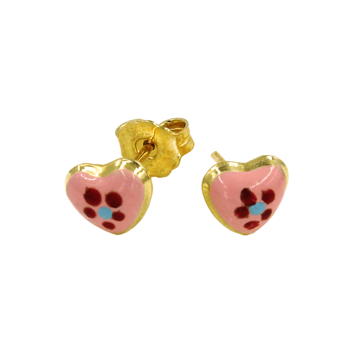 Παιδικά σκουλαρίκια καρδιές χρυσά 14Κ - PSK1032