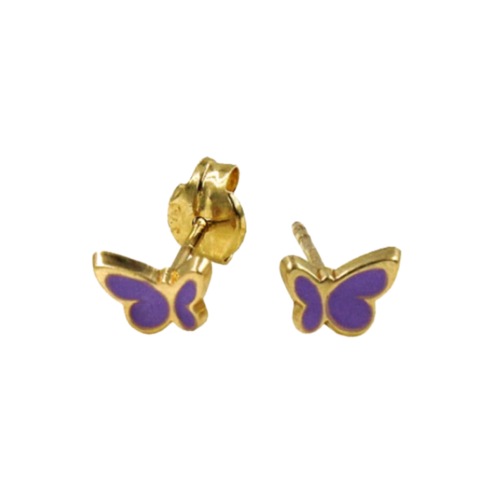 Παιδικά σκουλαρίκια πεταλούδες χρυσά 9Κ - PSK1084