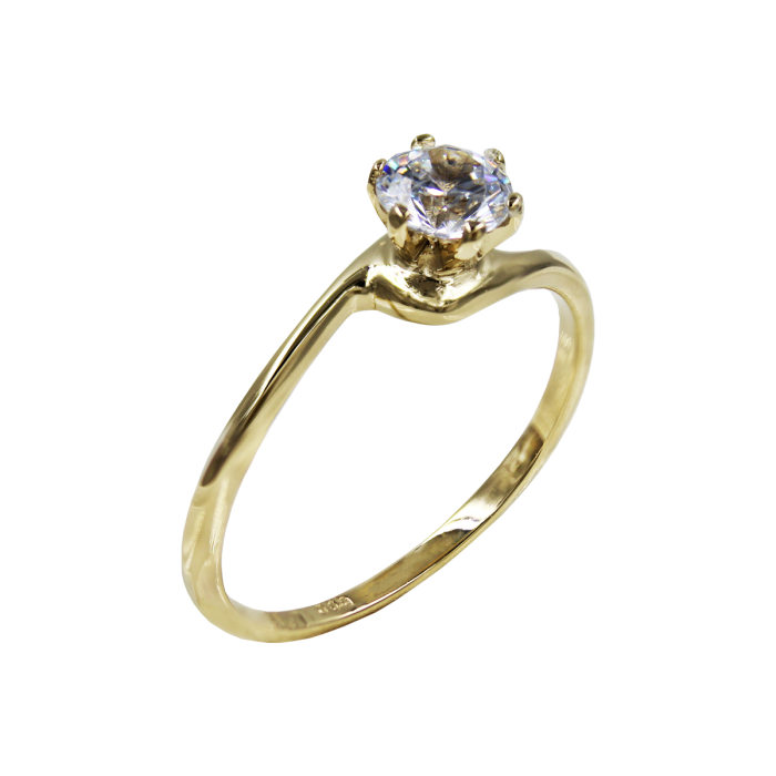 Μονόπετρο Δαχτυλίδι Χρυσό 14Κ - MD5105