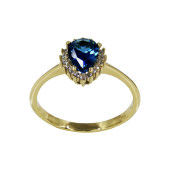 Δαχτυλίδι Δάκρυ Χρυσό Με Ζιργκόν Πέτρες 14Κ - D1095