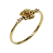 Δαχτυλίδι Τριαντάφυλλο Χρυσό Με Ζιργκόν Πέτρες 14Κ - D2165