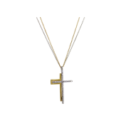 Σταυρός Με Αλυσίδα Δίχρωμος Χρυσός 14Κ - ST1603