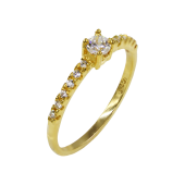 Δαχτυλίδι Χρυσό Με Ζιργκόν Πέτρες 14Κ - D1098