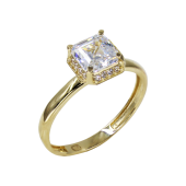 Μονόπετρο Δαχτυλίδι Χρυσό 14Κ - MD1075