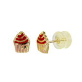 Παιδικά Σκουλαρίκια Cupcake Χρυσά 9Κ - PSK1109