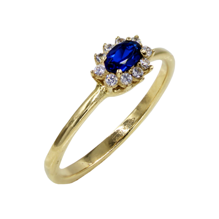 Δαχτυλίδι Ροζέτα Χρυσό Με Ζιργκόν Πέτρες 14Κ - D1105