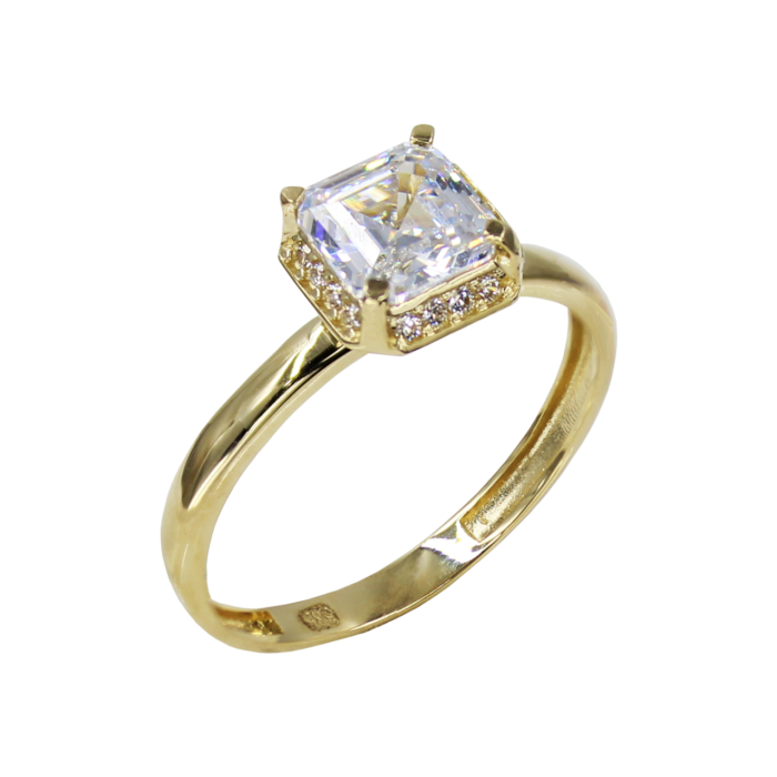 Μονόπετρο Δαχτυλίδι Χρυσό 14Κ - MD1075