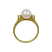 Δαχτυλίδι χρυσό 14Κ με μαργαριτάρι ζιργκόν - MRD690