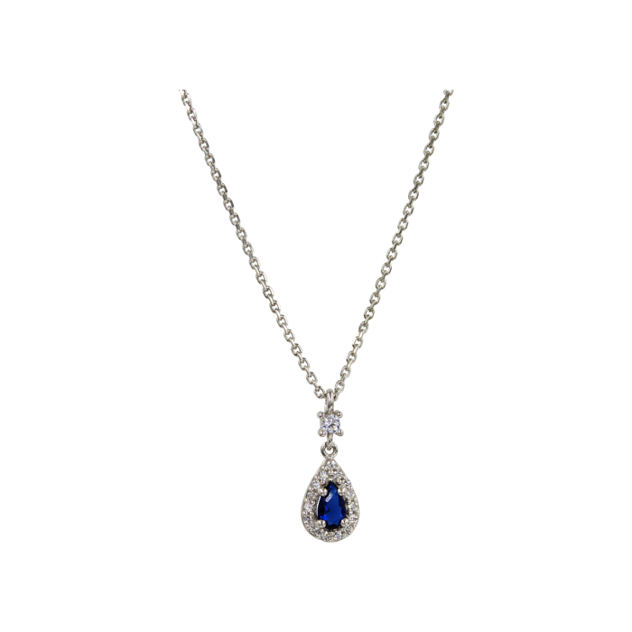 Κολιέ Ασημένιο Blue Drop - SLV1086B