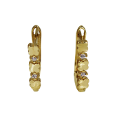 Σκουλαρίκια Κρεμαστά Χρυσά 14Κ Με Ζιργκόν Πέτρες - S1217