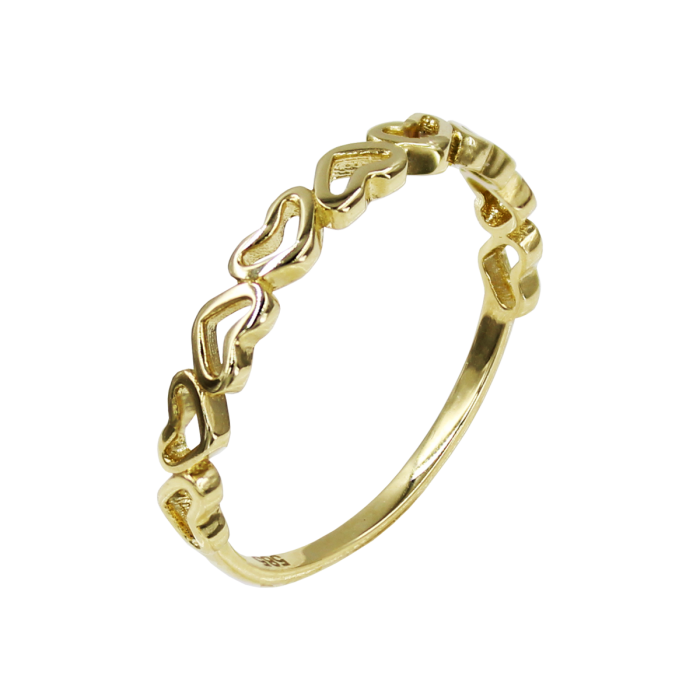Δαχτυλίδι Καρδιές Χρυσό 14Κ - D1113
