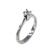 Μονόπετρο Δαχτυλίδι Λευκόχρυσο 18Κ - MDB9292