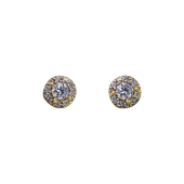 Σκουλαρίκια Ροζέτα Χρυσά 14Κ Με Ζιργκόν Πέτρες - S1223_0
