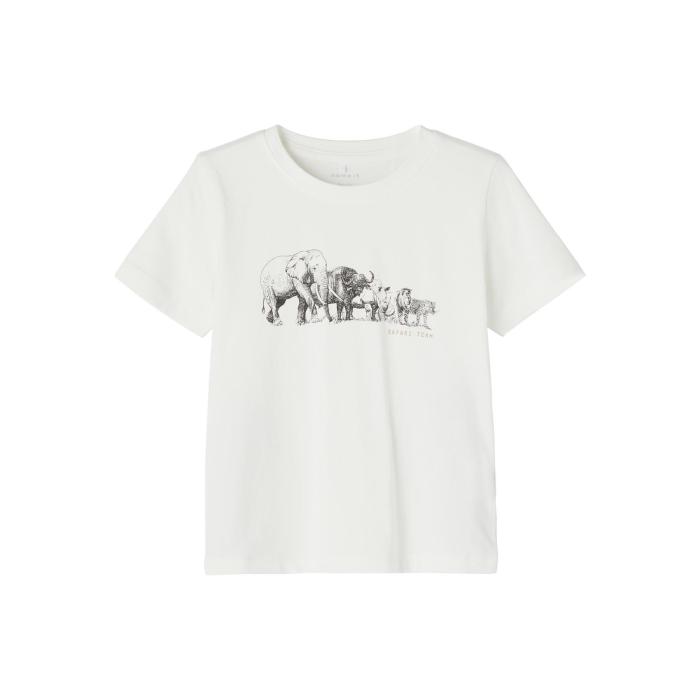 Μπλούζα μακό αγόρι name it-13202921-White Alyssum-organic cotton