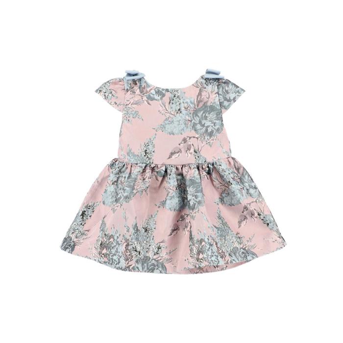 Φόρεμα υφασμάτινο κορίτσι Angel's Face-Oksana Flower Jacquard Dress-Tea Rose