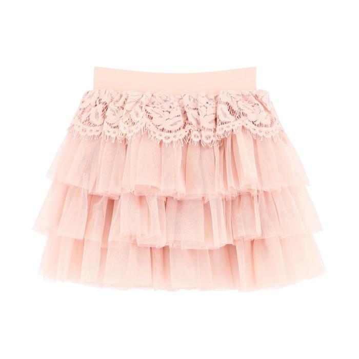 Φούστα tutu μπεμπέ κορίτσι Angel's Face-Kamma Lace Trim Baby Skirt-Blush