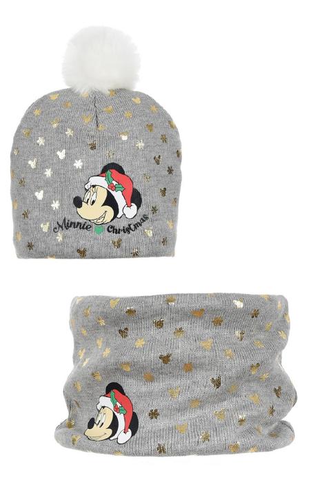 Σετ σκούφος Christmas Minnie Mouse -HS4103-grey