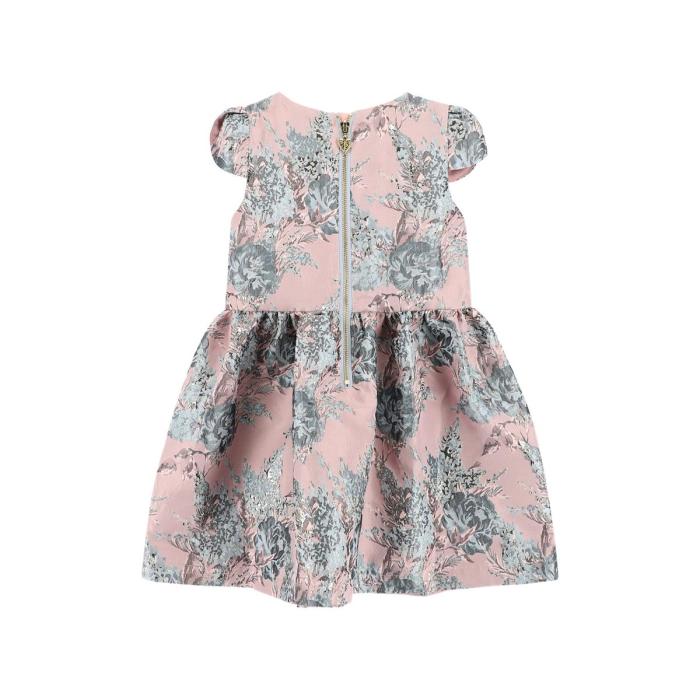 Φόρεμα υφασμάτινο κορίτσι Angel's Face-Desiree Flower Jacquard Dress-Tea Rose