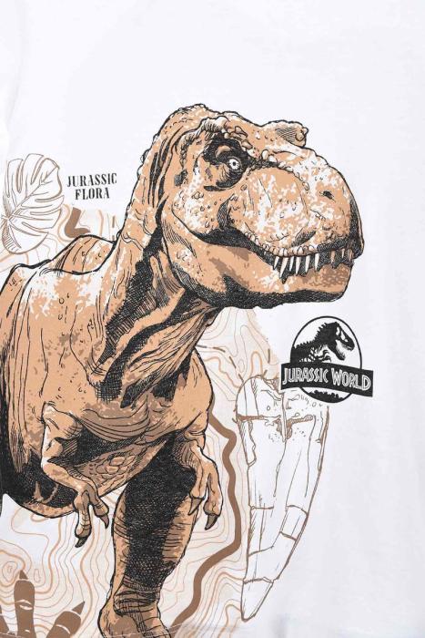 Μπλούζα μακό αγόρι JURASSIC WORLD-EV1221-WHITE-organic cotton