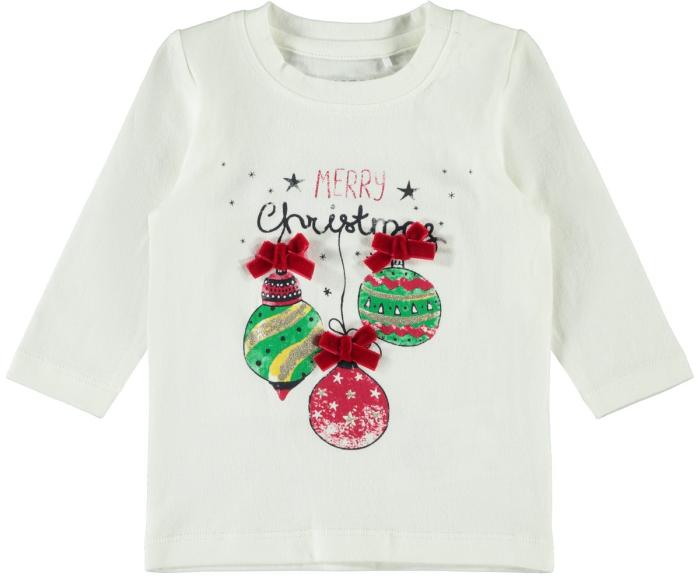 Μπλούζα μπεμπέ christmas Name it -13184142-BW organic cotton