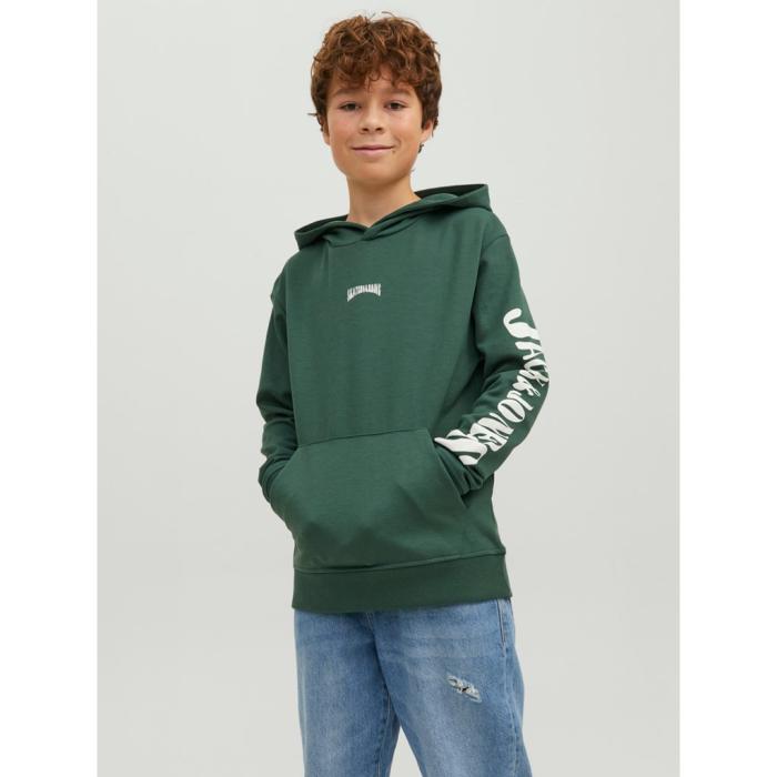 Μπλούζα φούτερ αγόρι JACK & JONES-12235690-Trekking Green