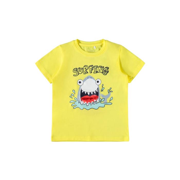 Μπλούζα μακό αγόρι Name it-13190427-YELLOW organic cotton