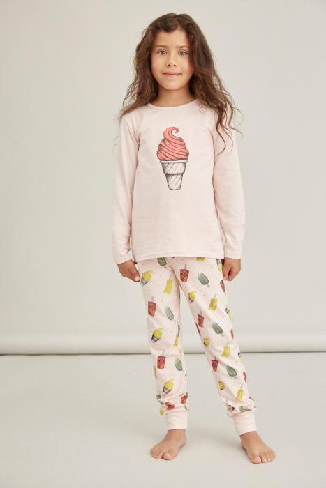 Πυτζάμα κορίτσι Name it -13190223-pink organic cotton