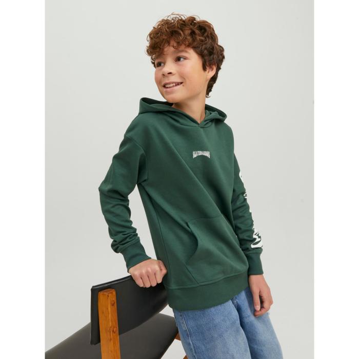 Μπλούζα φούτερ αγόρι JACK & JONES-12235690-Trekking Green