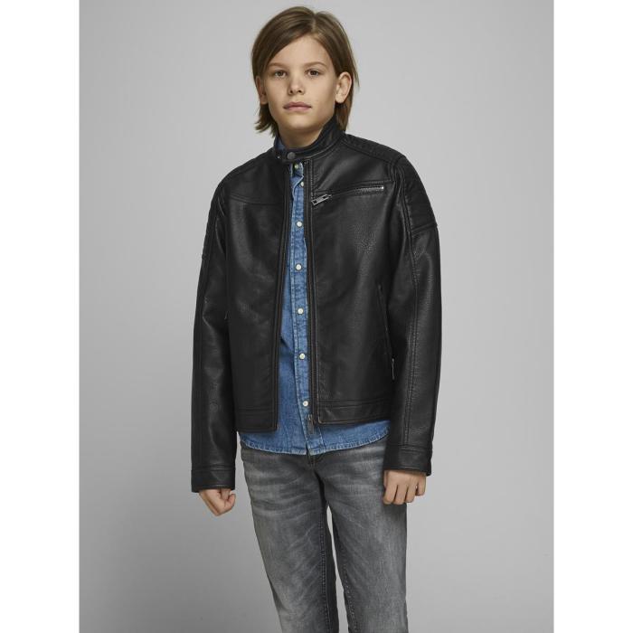 Μπουφάν Biker αγόρι Jack & Jones-12173956-BLACK