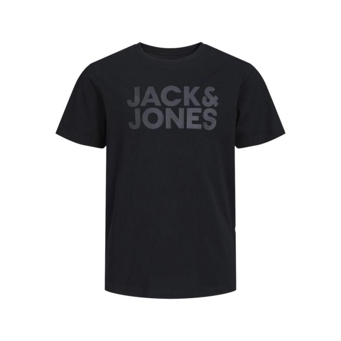 Μπλούζα μακό αγόρι JACK & JONES-12152730-Black-organic cotton