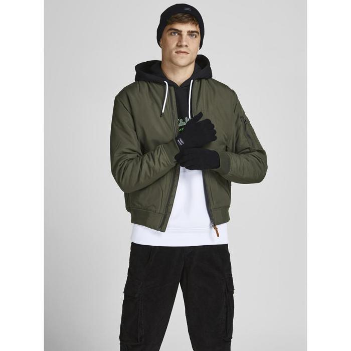 Σετ σκούφος με γάντια αγόρι Jack & Jones-12228933-Black