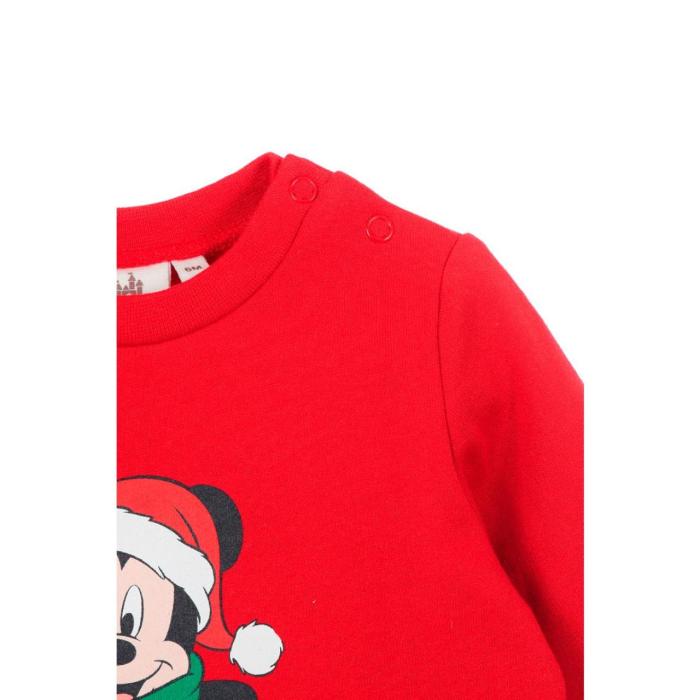 Φόρμα φούτερ μπεμπέ αγόρι Christmas Mickey Mouse-XH0092.REC-RED