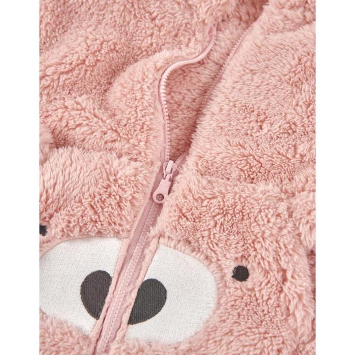 Πανωφόρι-γουνάκι μπεμπέ fleece κορίτσι Losan-LBGAP0201_24006-PINK