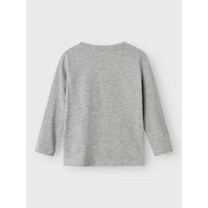 Μπλούζα μακό αγόρι name it-13232588-Grey Melange-organic cotton