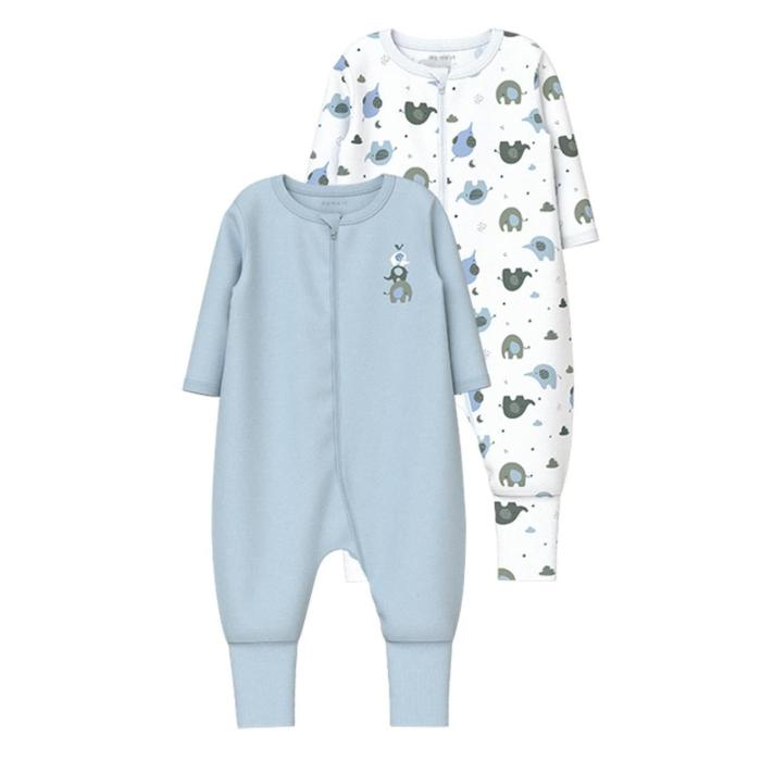 Φορμάκια σετ 2 τεμ. μπεμπέ αγόρι Name it-13232743-Baby Blue-organic cotton