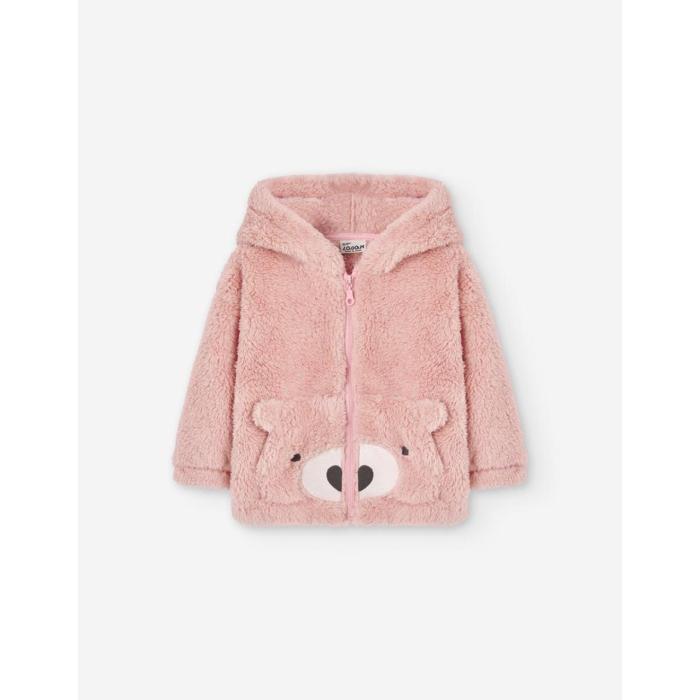 Πανωφόρι-γουνάκι μπεμπέ fleece κορίτσι Losan-LBGAP0201_24006-PINK