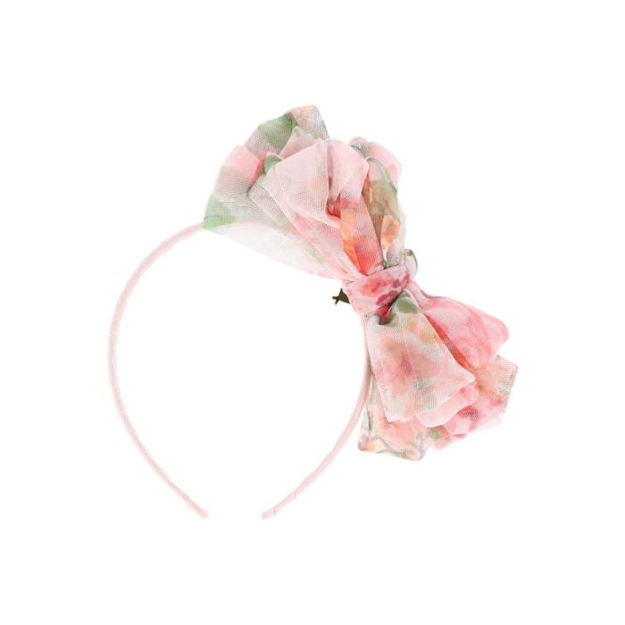 Στέκα μαλλιών Angel's Face-Gladys Flower Tulle Headband-Peach