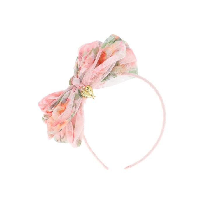 Στέκα μαλλιών Angel's Face-Gladys Flower Tulle Headband-Peach