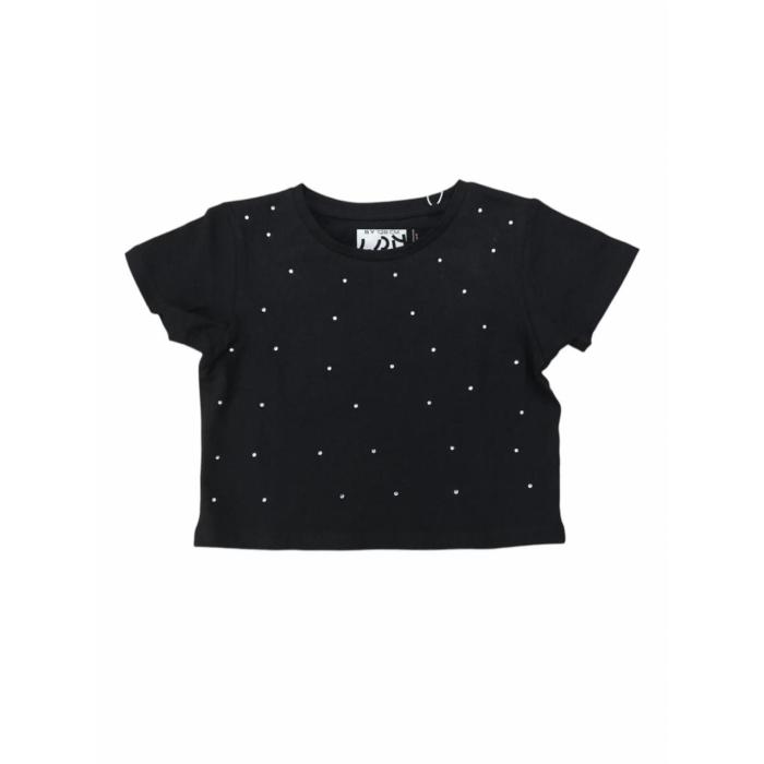 Μπλούζα μακό crop κορίτσι Losan-LJGAP0103_25028-BLACK