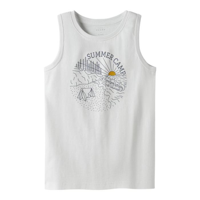 Μπλούζα αμάνικη μακό αγόρι name it-13230053-Bright White/Summer Cam