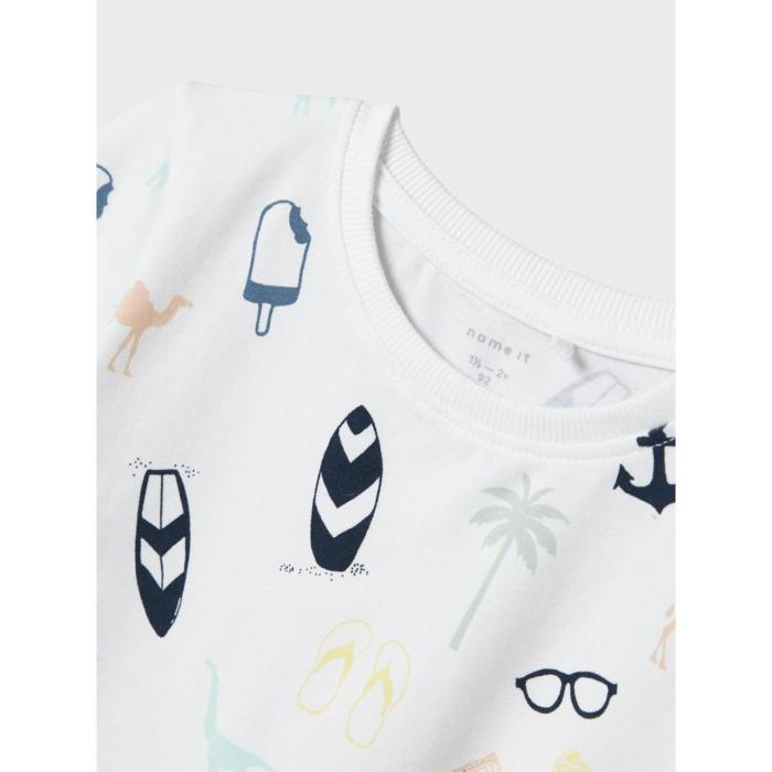 Μπλούζα μακό αγόρι name it-13243294-Bright White-organic cotton