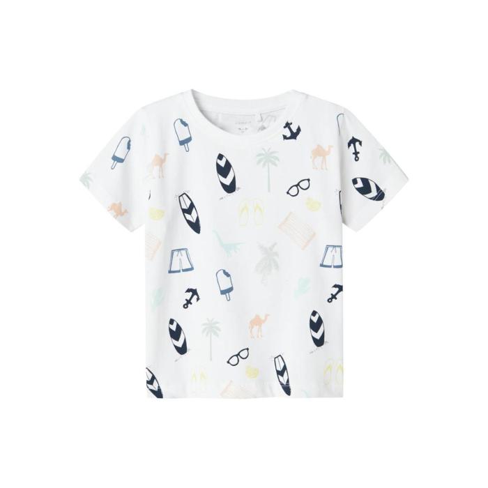 Μπλούζα μακό αγόρι name it-13243294-Bright White-organic cotton