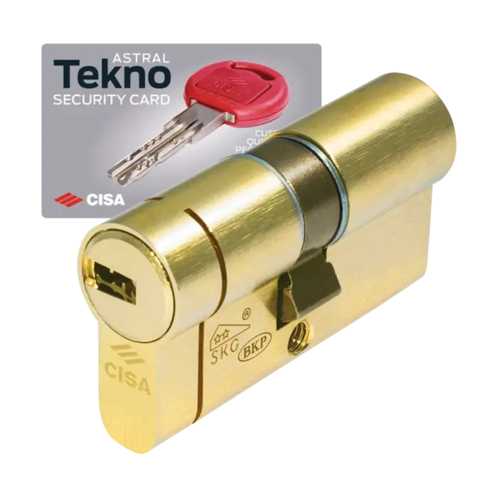 Cisa Astral Tekno Pro Κύλινδρος Ασφαλείας με Κάρτα Αντιγραφής | OM3T1 SPECIAL PROFIL Χρυσό