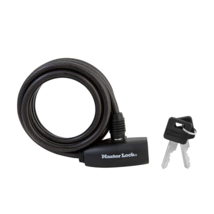 MasterLock Κλειδαριά ποδηλάτου συρματόσχοινο 180cm μαύρο
