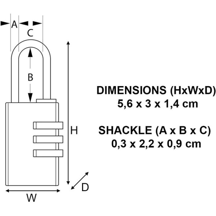 MasterLock Λουκέτο μπρούτζινο 20mm με συνδυασμό