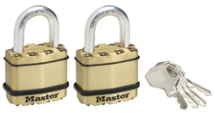 MasterLock Σετ 2 λουκέτων EXCELL υψίστης ασφαλείας 45mm με μπρούτζινο φινίρισμα