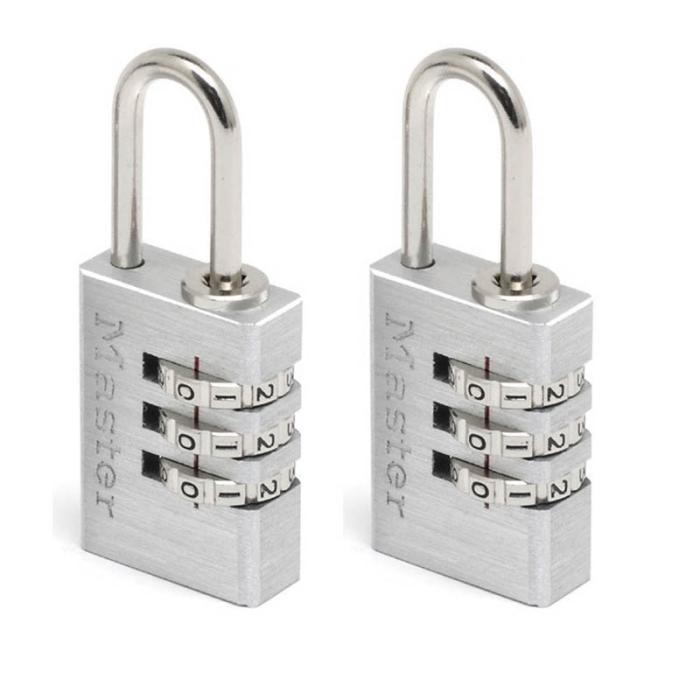 MasterLock Σετ 2 λουκέτα αποσκευών συνδυασμού 3 ψηφίων 20mm