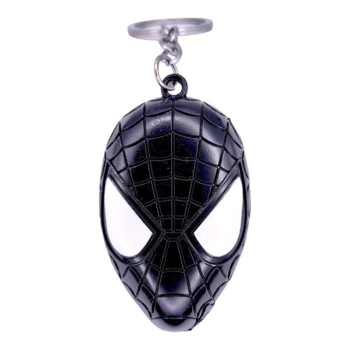 Το Πρόσωπο του Spider-Man σε Μεταλλικό Μπρελόκ | Μαύρο