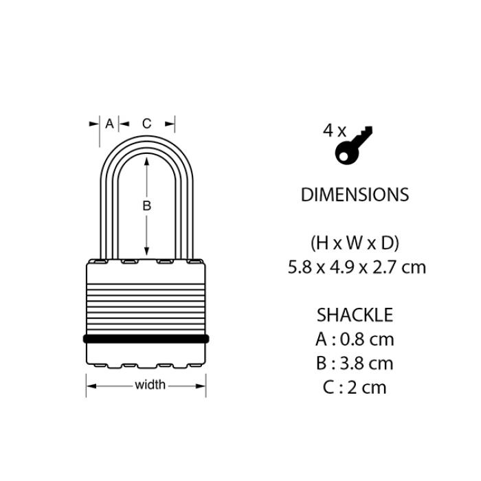MasterLock Λουκέτο EXCELL υψίστης ασφαλείας 50mm με κάλυμμα προστασίας